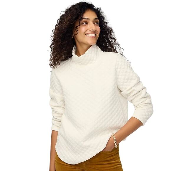 NWT J. Crew Quilted mockneck pullover Size S - Picture 1 of 8